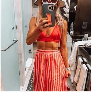 J Crew Halter Tie Back Bikini Top XXS Red Bright Cerise Swim Suit BY633 J.Crew